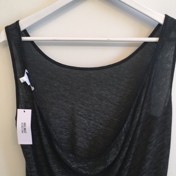 Dark heather Helmet Helmut Lang back cowl tee. - Picture 4 of 4